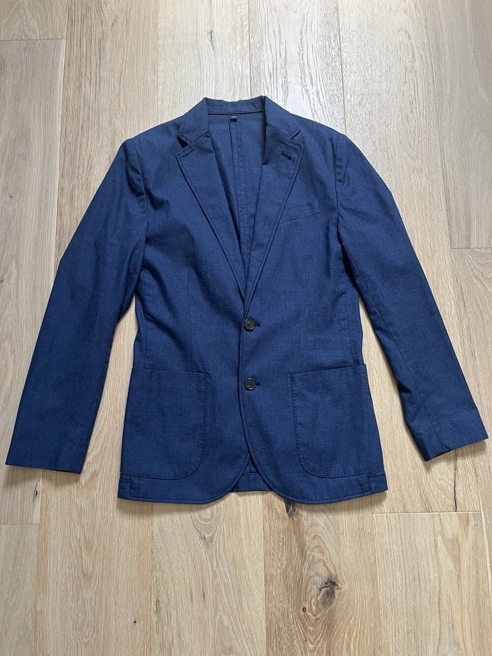 J. Crew Thompson Cotton Chino Jacket Men's 34 Navy Blue Blazer Sport Coat